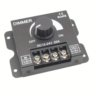 1pc 12V to 24V 30A LED Dimmer Switch Knob with Metal Housing