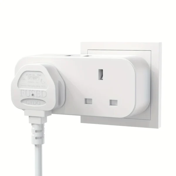 Double Plug Adapter with 2 USB Ports
