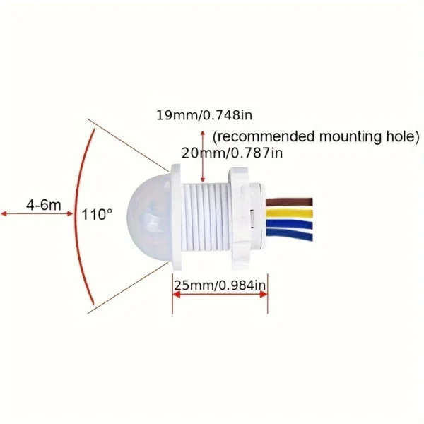 2pcs White PIR Motion Sensor Switch